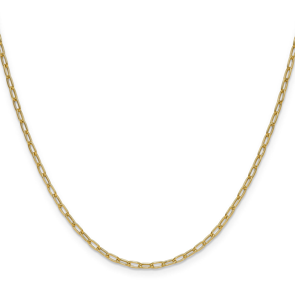 14k Yellow Gold Semi-Solid Paperclip Chain Necklace