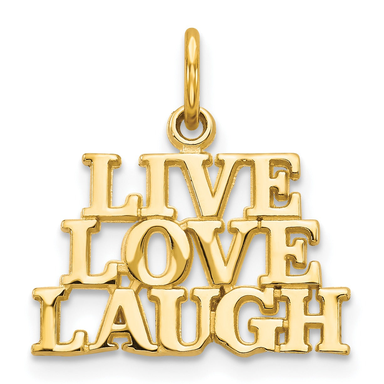 14k Gold Live Love Laugh Charm Pendant