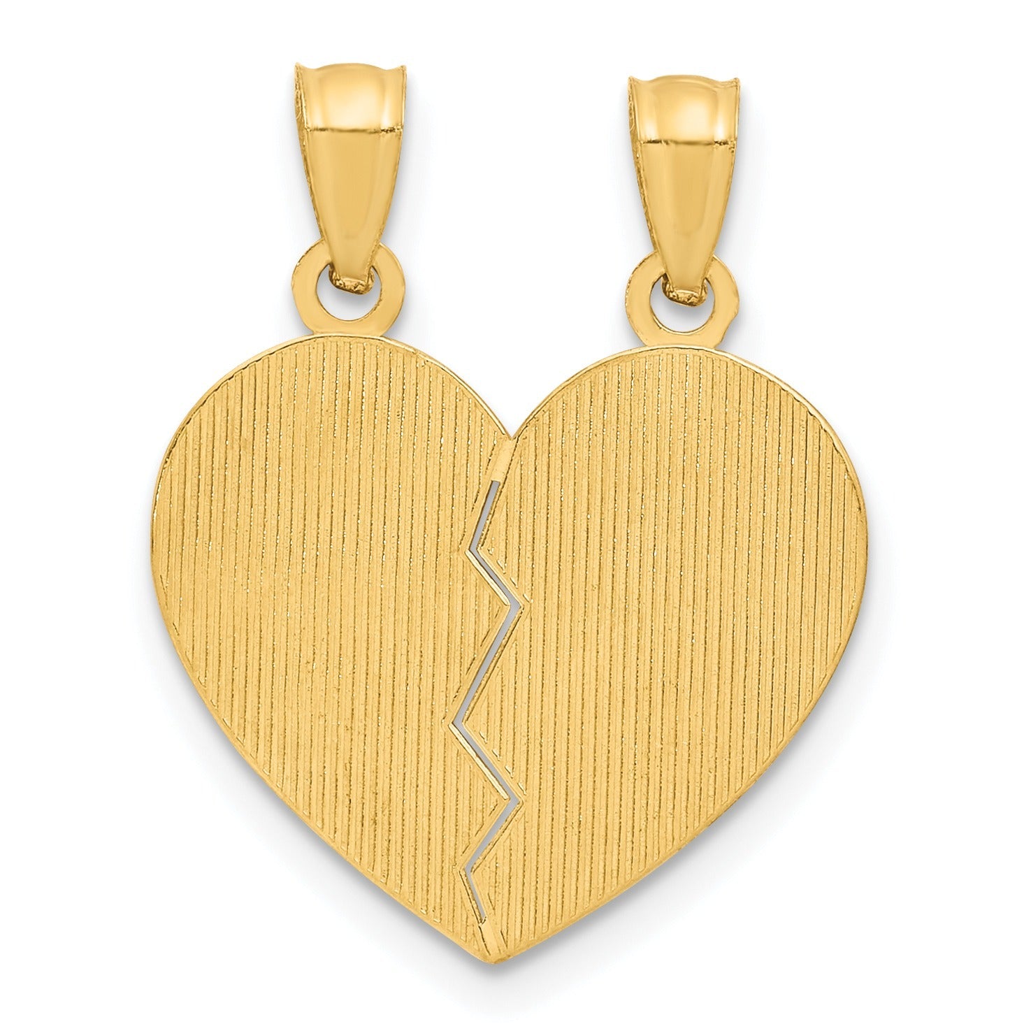 14k Gold BEST FRIENDS Heart Break-Apart Pendant