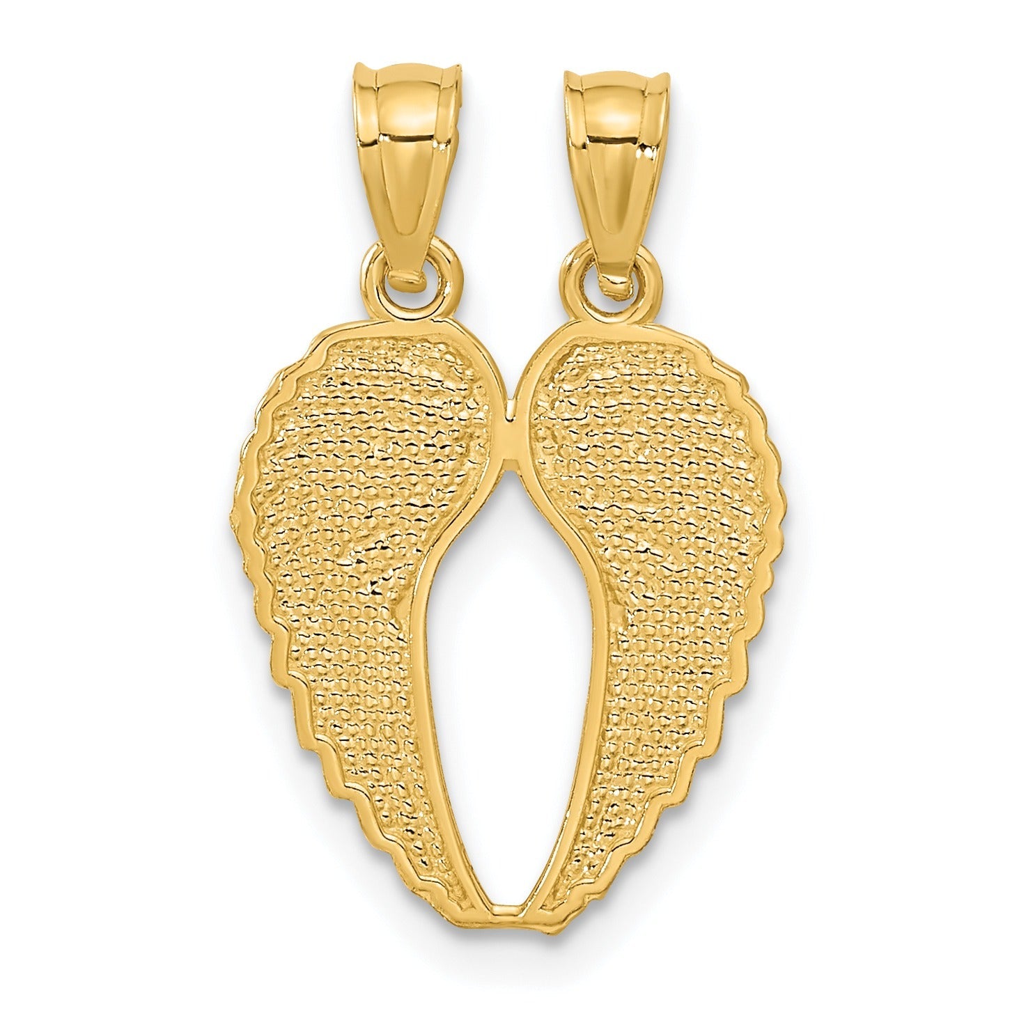14k Gold Two-Piece Break-Apart Wings Pendant