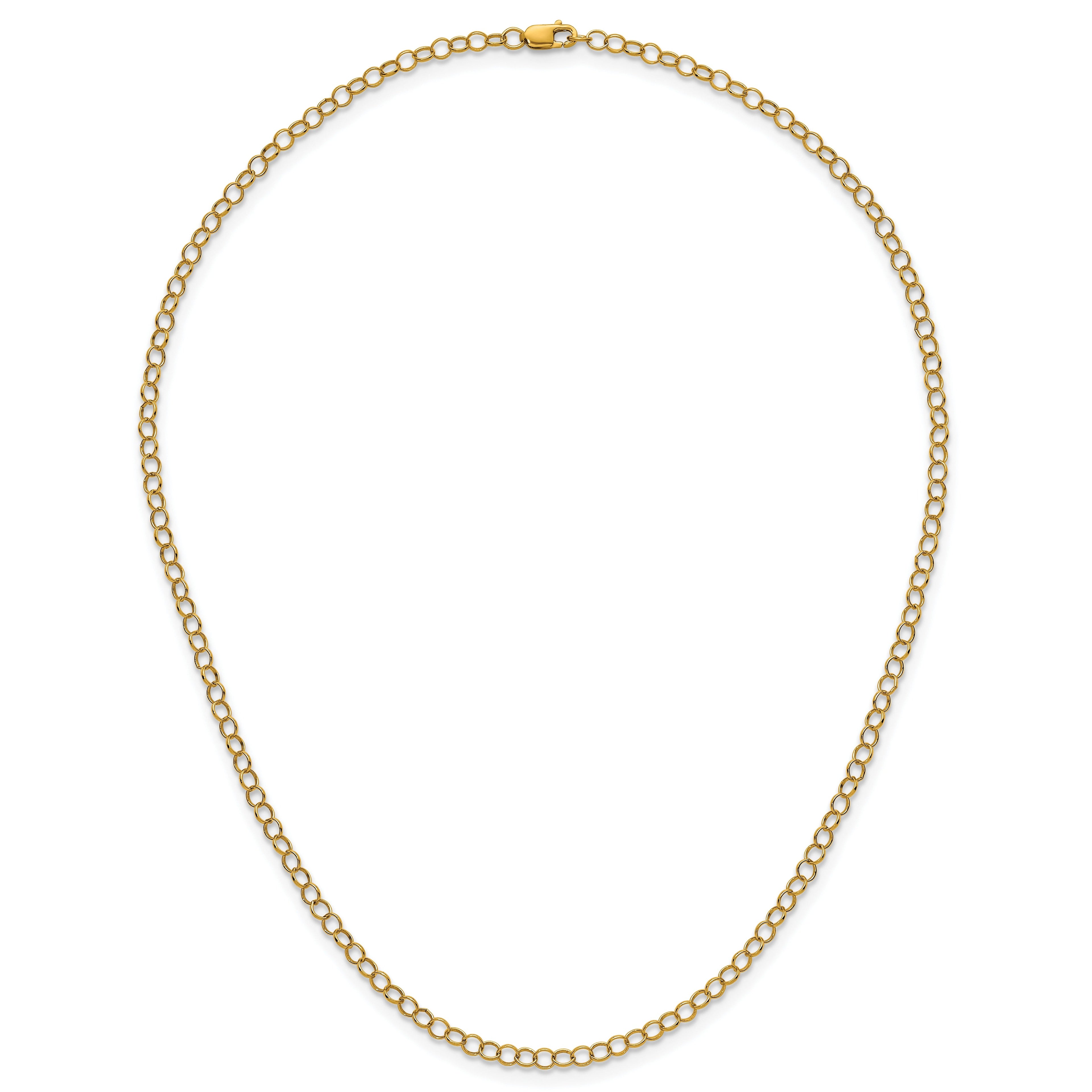 14K Yellow Gold Filled Rolo Chain with Lobster Clasp