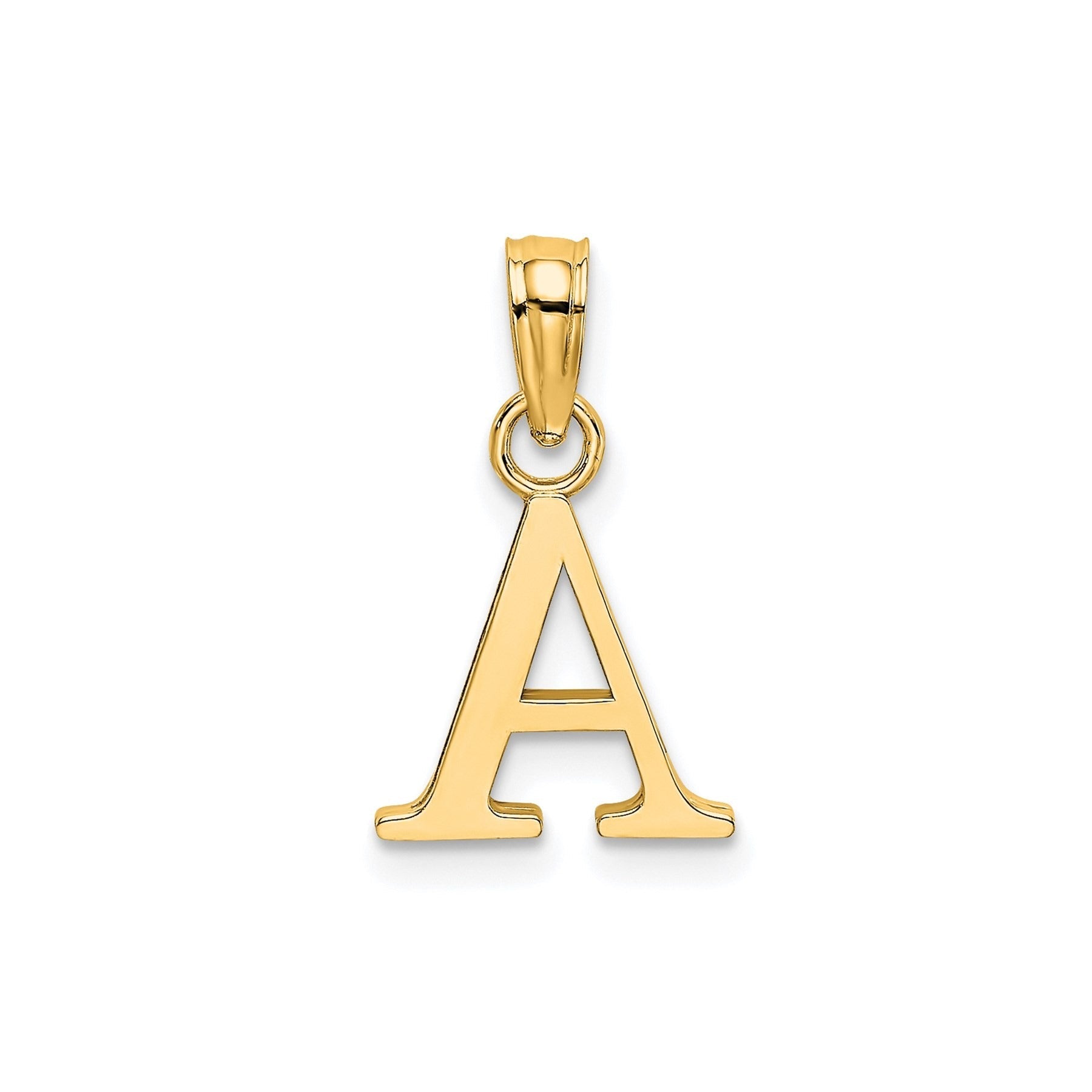 14k Gold Block Initial Letter Pendants