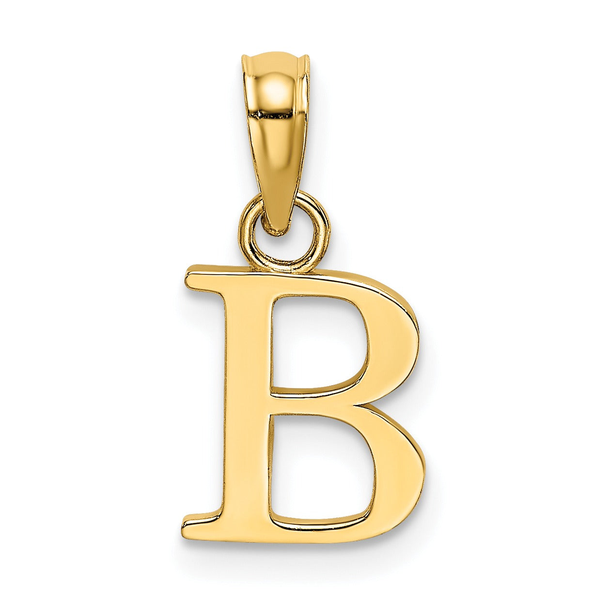 14k Gold Block Initial Letter Pendants