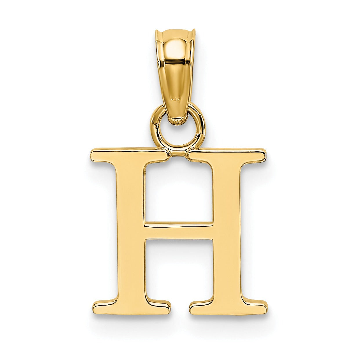 14k Gold Block Initial Letter Pendants