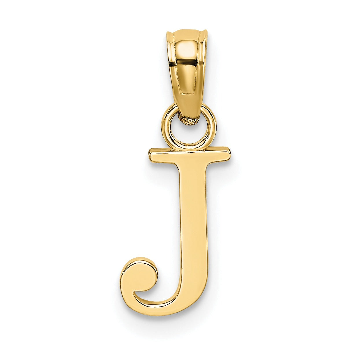 14k Gold Block Initial Letter Pendants