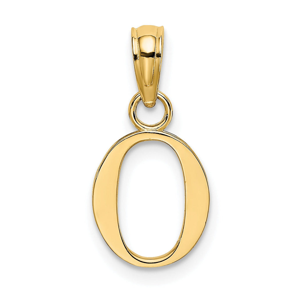 14k Gold Block Initial Letter Pendants