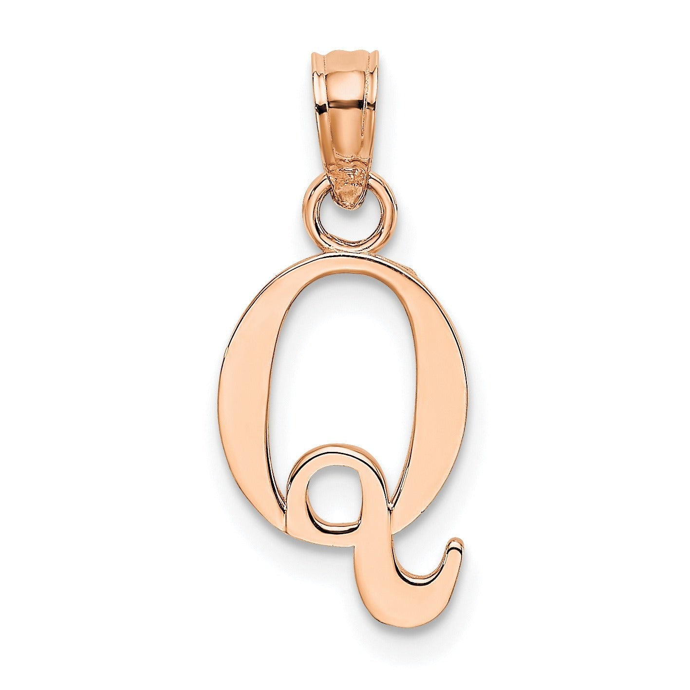 14k Gold Block Initial Letter Pendants