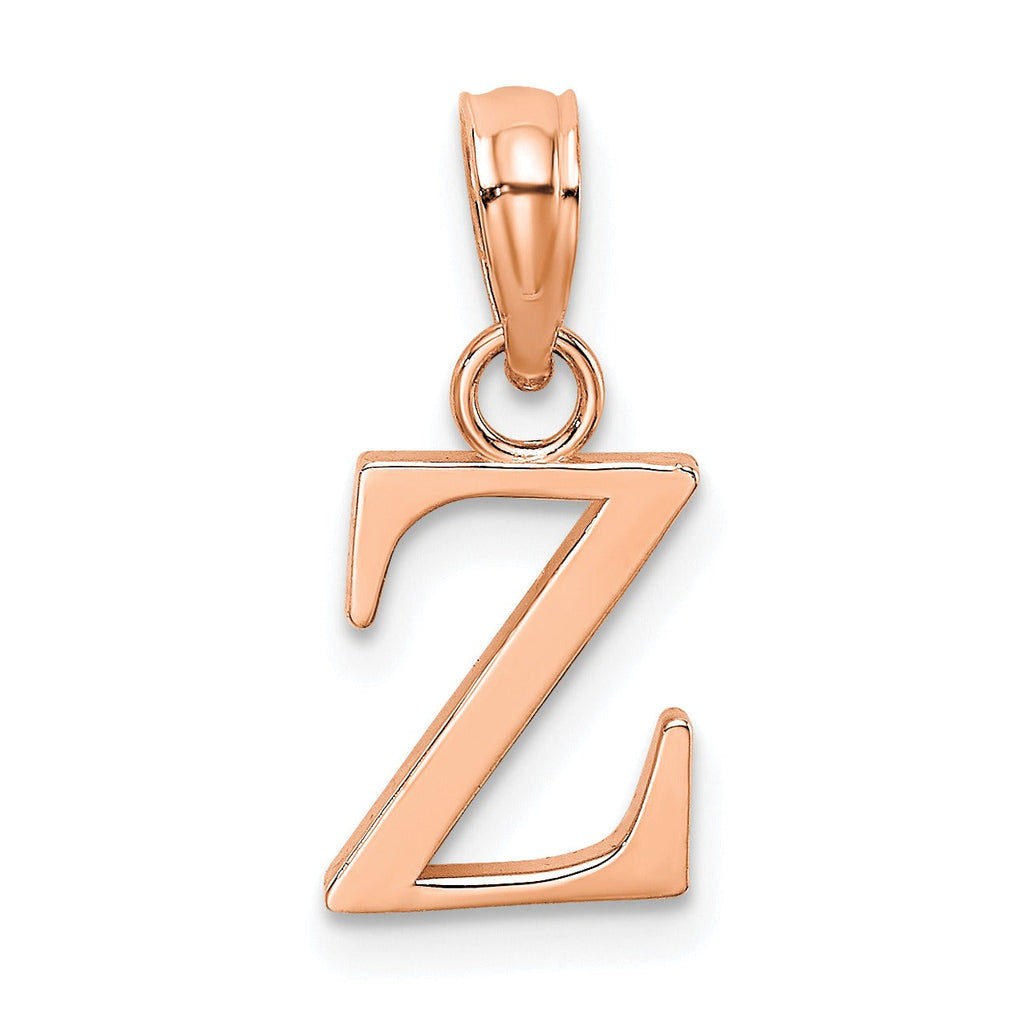 14k Gold Block Initial Letter Pendants