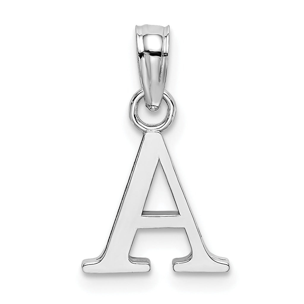 14k Gold Block Initial Letter Pendants