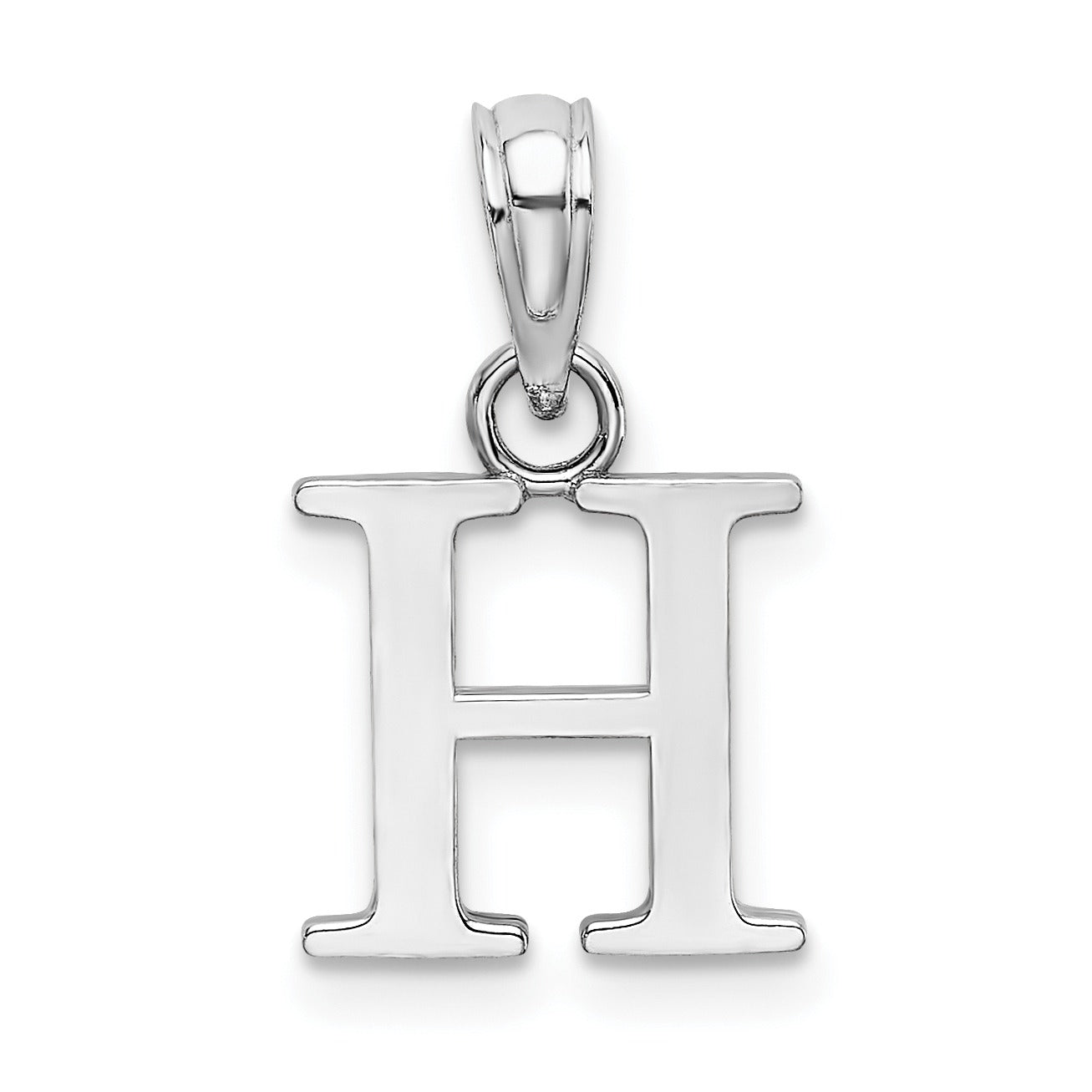 14k Gold Block Initial Letter Pendants