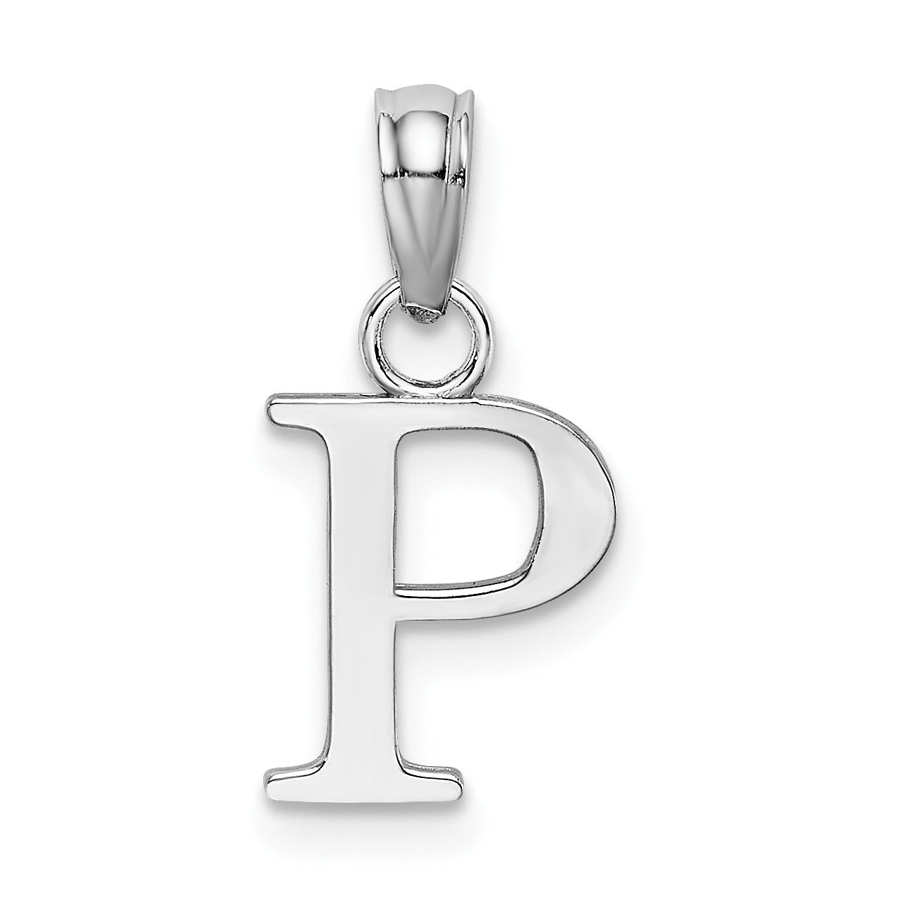 14k Gold Block Initial Letter Pendants