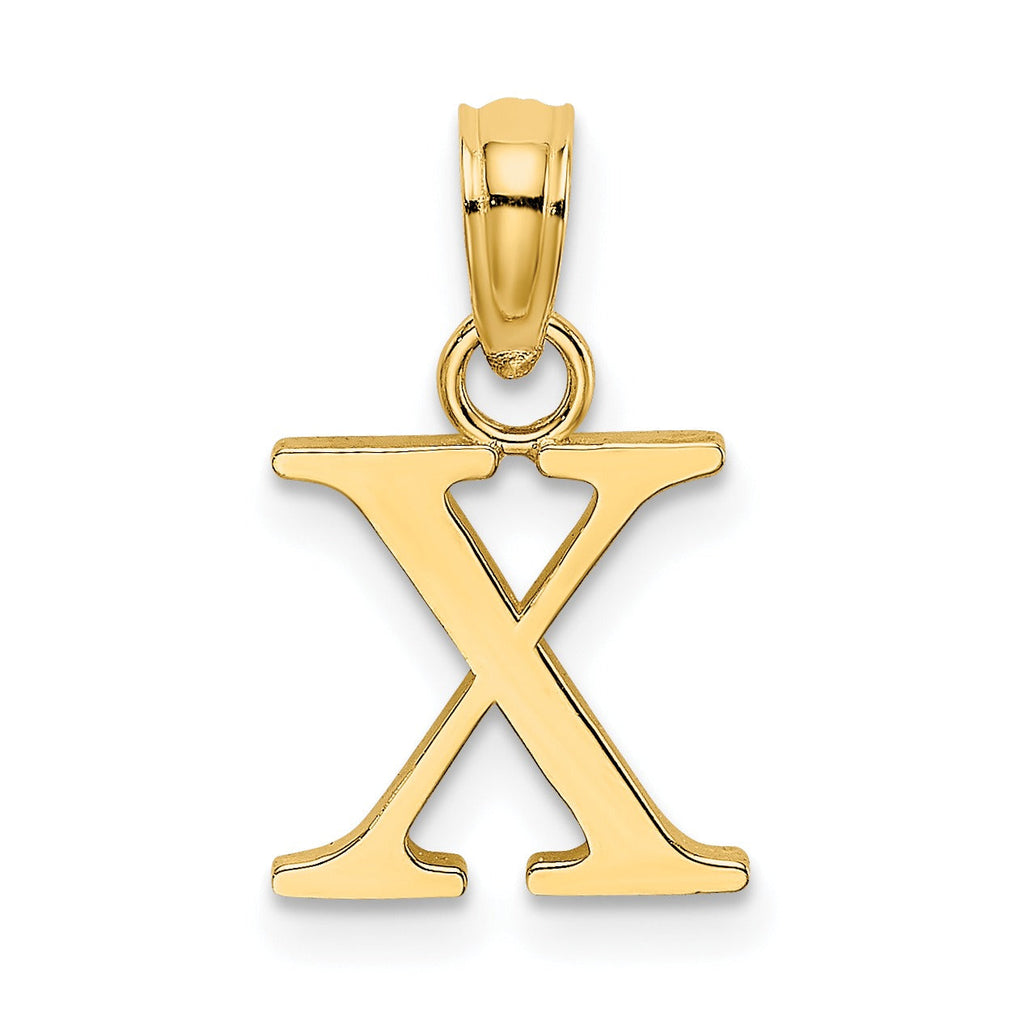 14k Gold Block Initial Letter Pendants