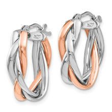 Load image into Gallery viewer, Braided 14K Gold Hinged Hoop Earrings