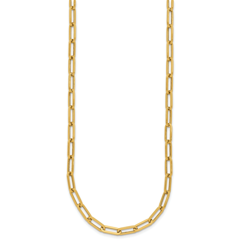 14K Yellow Gold 4.0mm Fancy Oval Link 18 inch Necklace