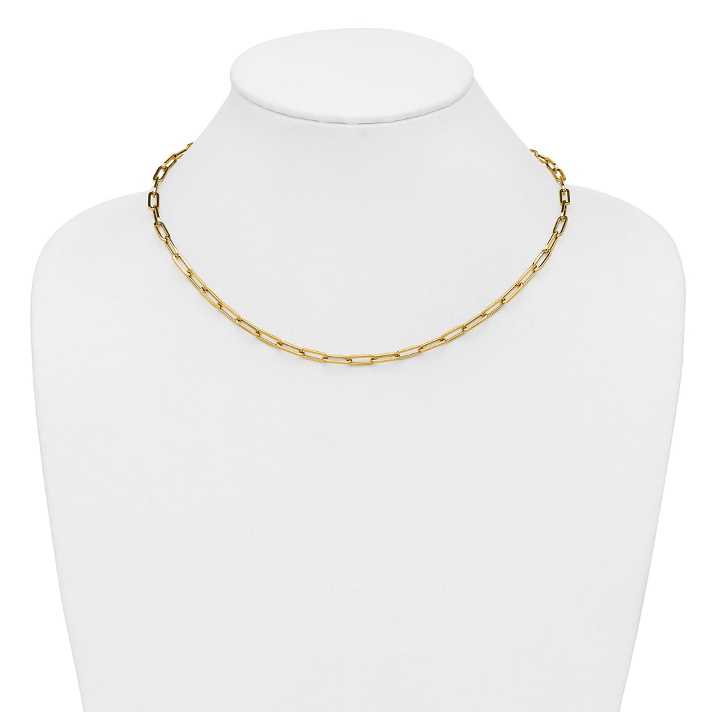 14K Yellow Gold 4.0mm Fancy Oval Link 18 inch Necklace