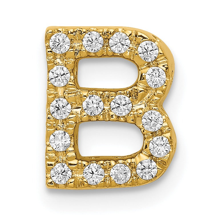 Natural Diamond Initial Charm Pendant