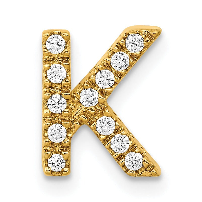 Natural Diamond Initial Charm Pendant