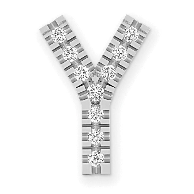 Natural Diamond Initial Charm Pendant