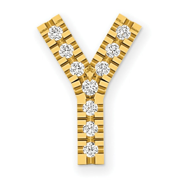 Natural Diamond Initial Charm Pendant