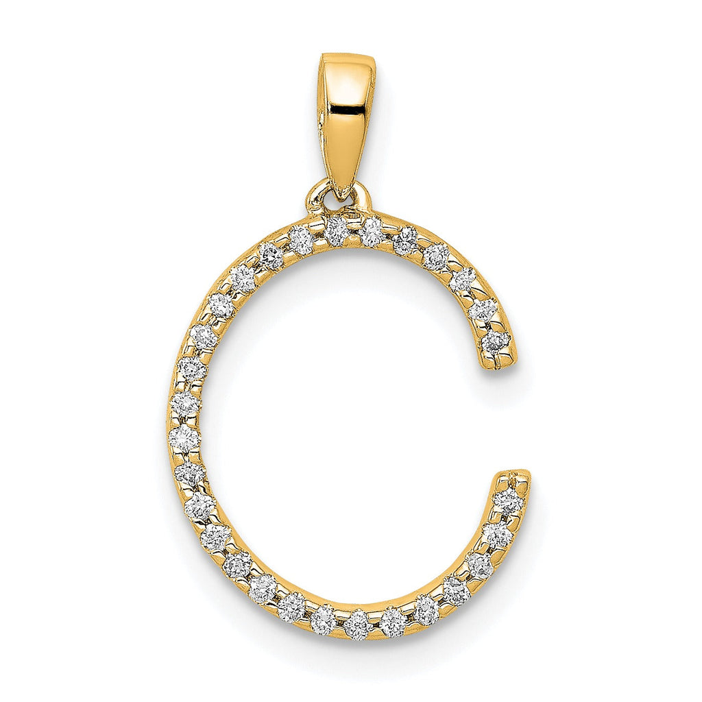 14k Gold Diamond Initial Pendant