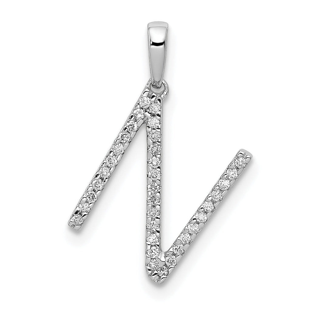 14k Gold Diamond Initial Pendant