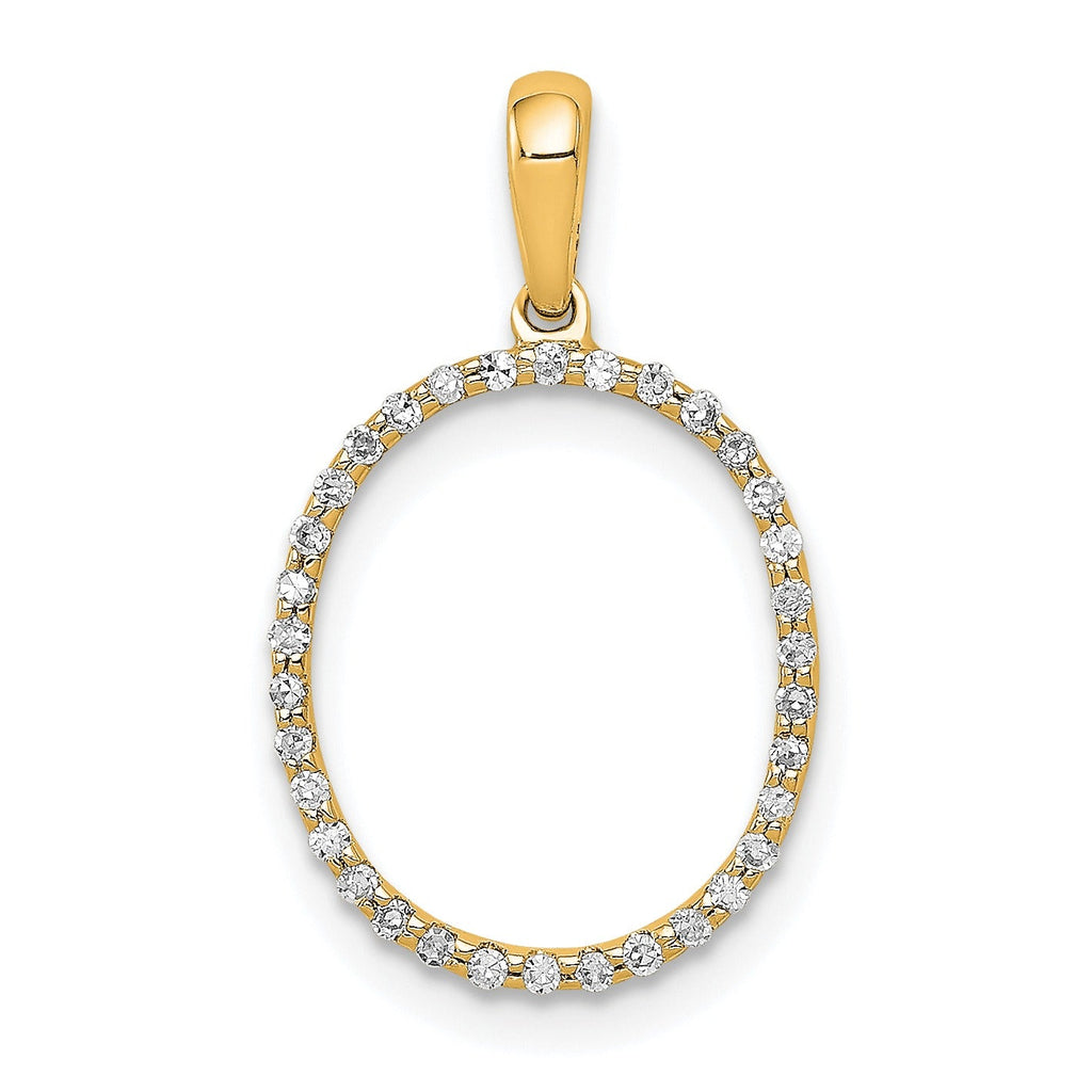 14k Gold Diamond Initial Pendant