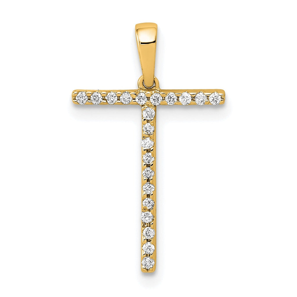 14k Gold Diamond Initial Pendant