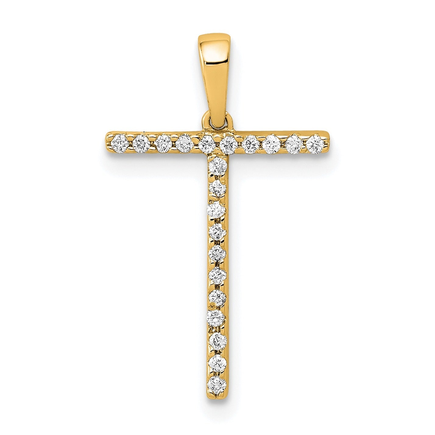 14k Gold Diamond Initial Pendant
