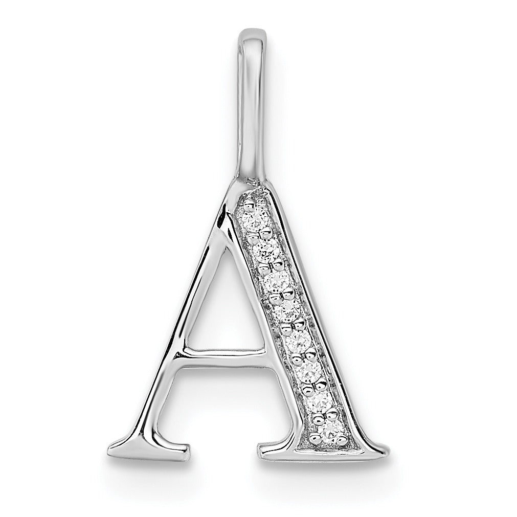 Natural Diamond Initial Letter 14k Gold Pendant
