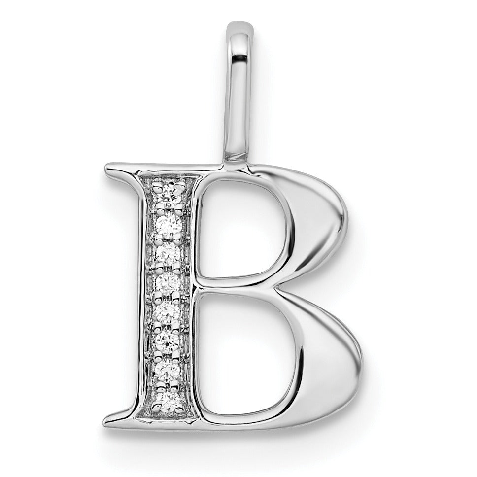 Natural Diamond Initial Letter 14k Gold Pendant