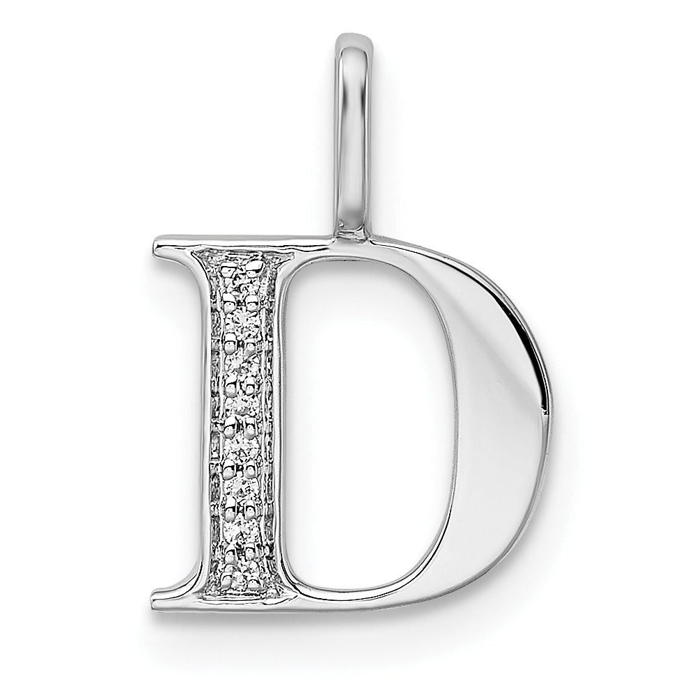 Natural Diamond Initial Letter 14k Gold Pendant