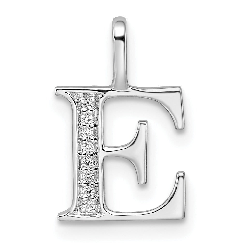 Natural Diamond Initial Letter 14k Gold Pendant