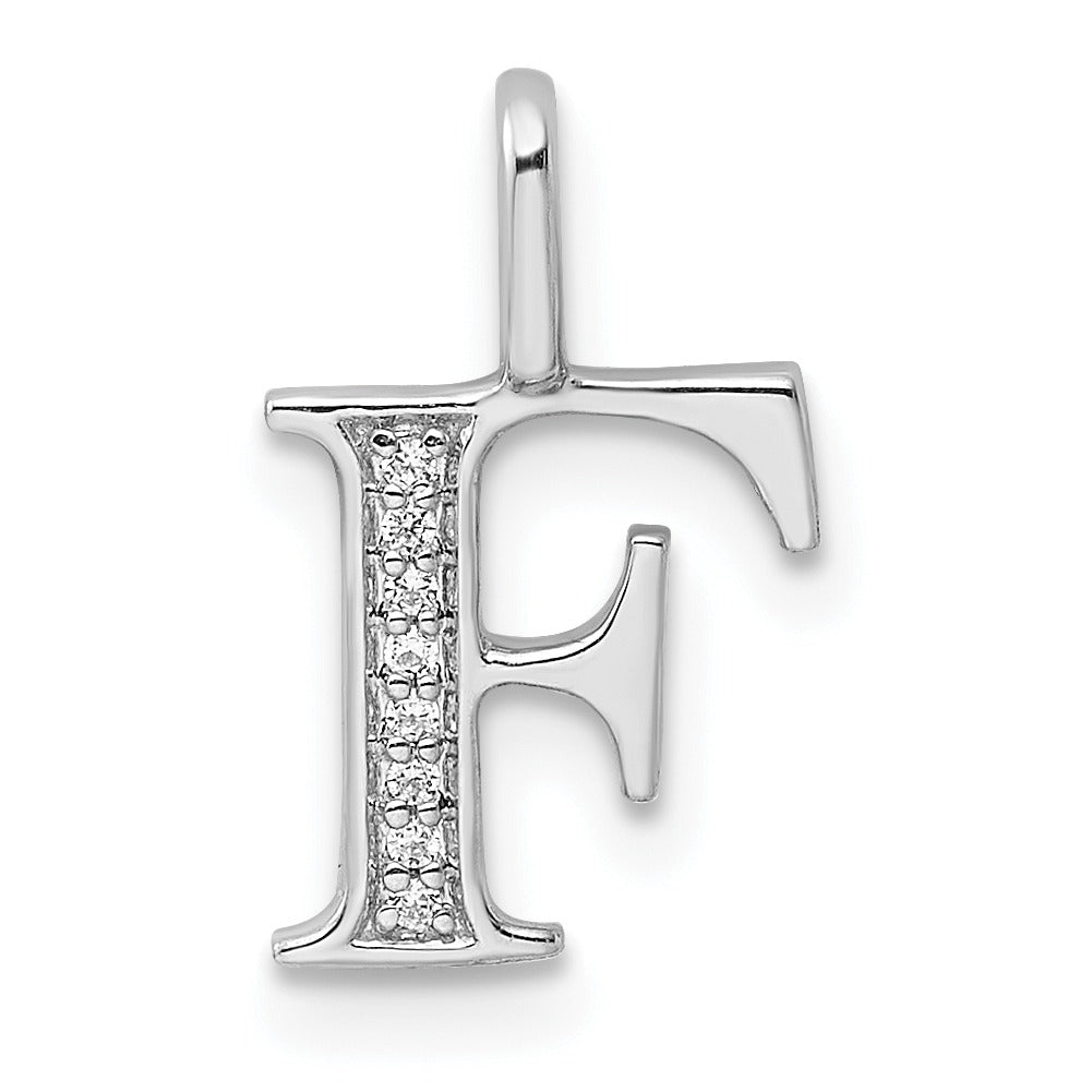 Natural Diamond Initial Letter 14k Gold Pendant