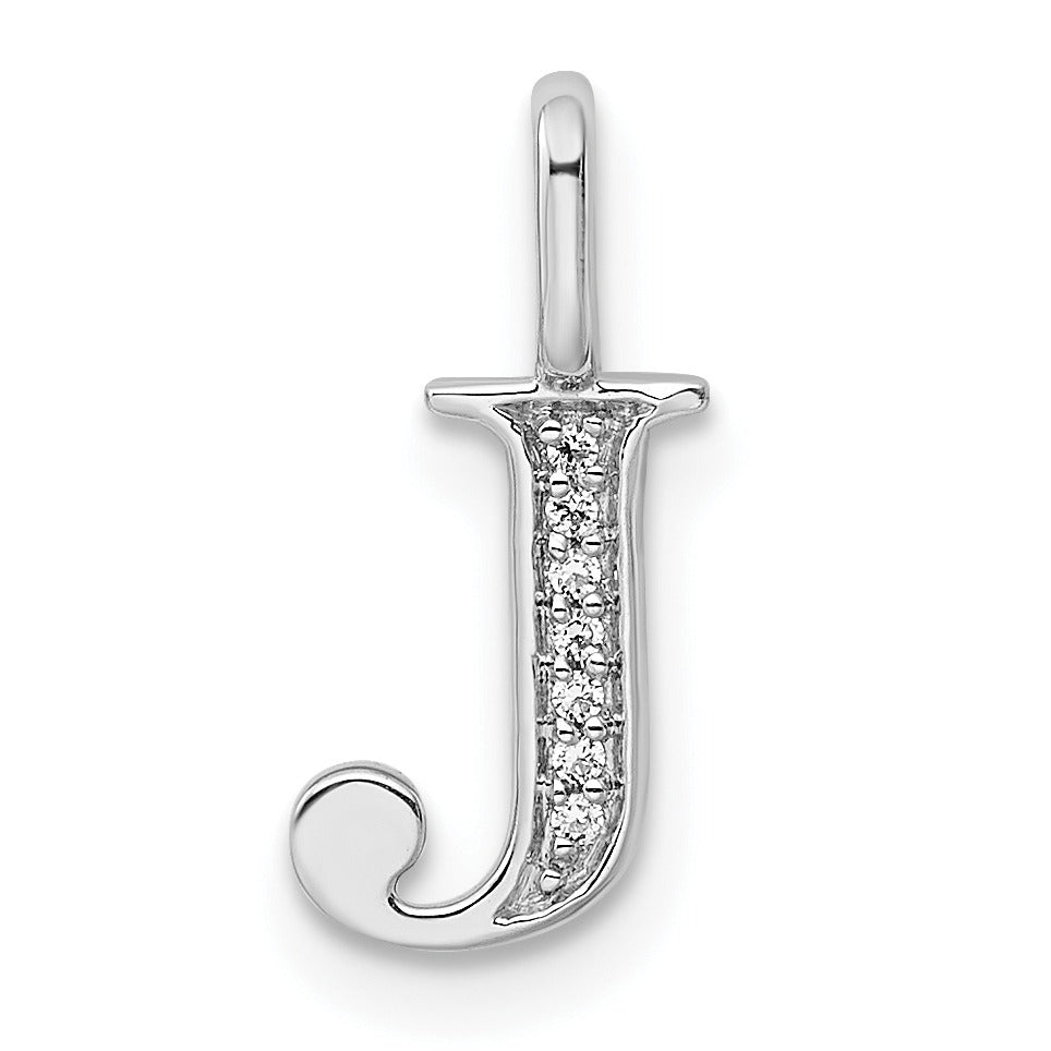 Natural Diamond Initial Letter 14k Gold Pendant