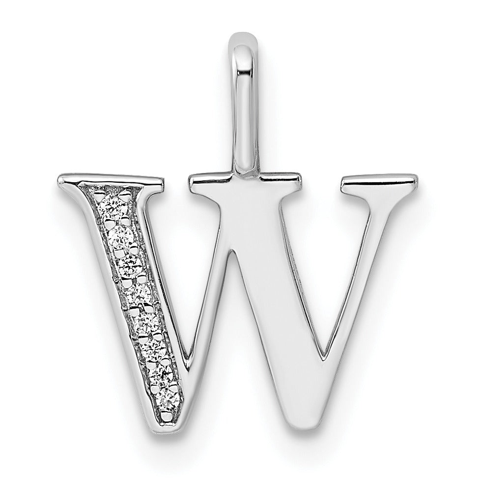 Natural Diamond Initial Letter 14k Gold Pendant