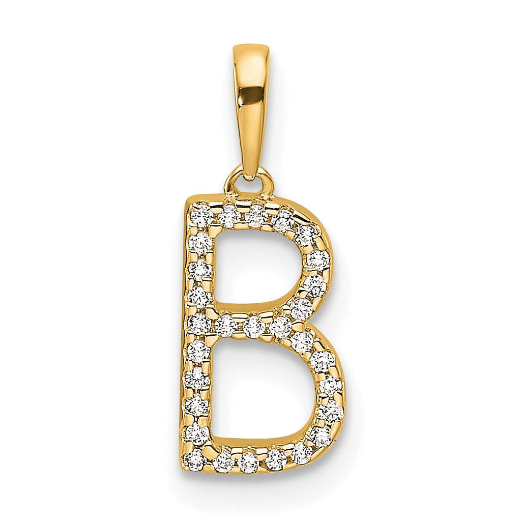 Diamond Initials 14k Gold Pendants