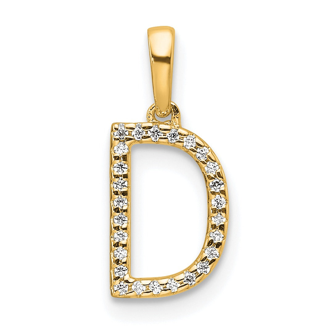 Diamond Initials 14k Gold Pendants