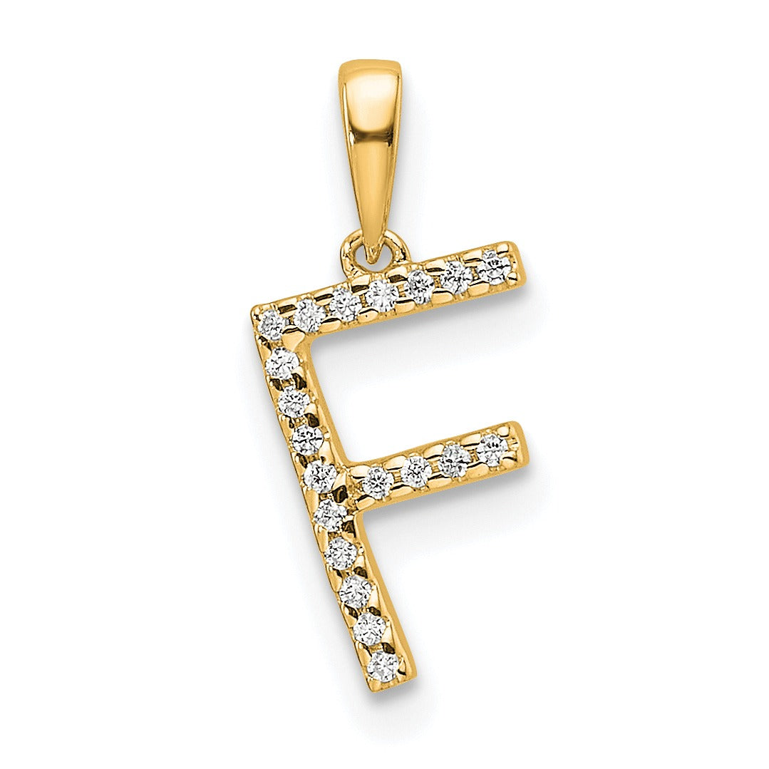 Diamond Initials 14k Gold Pendants