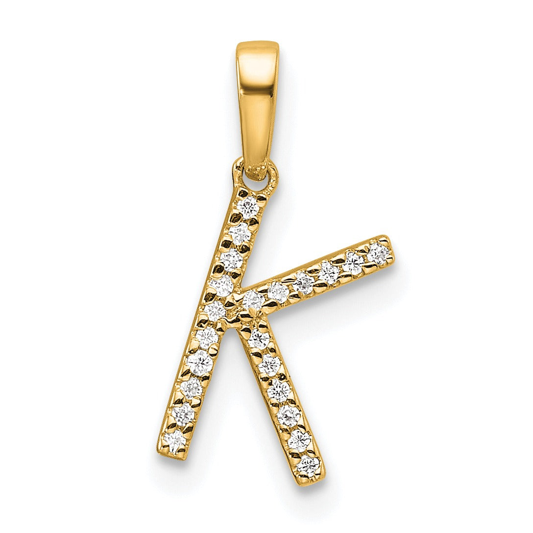 Diamond Initials 14k Gold Pendants