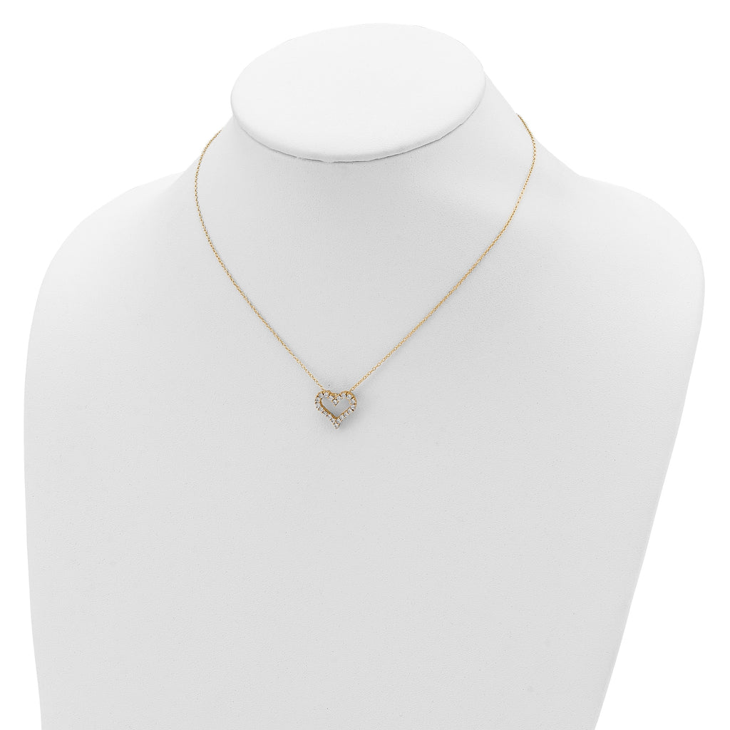 Sterling Silver CZ Heart Necklace