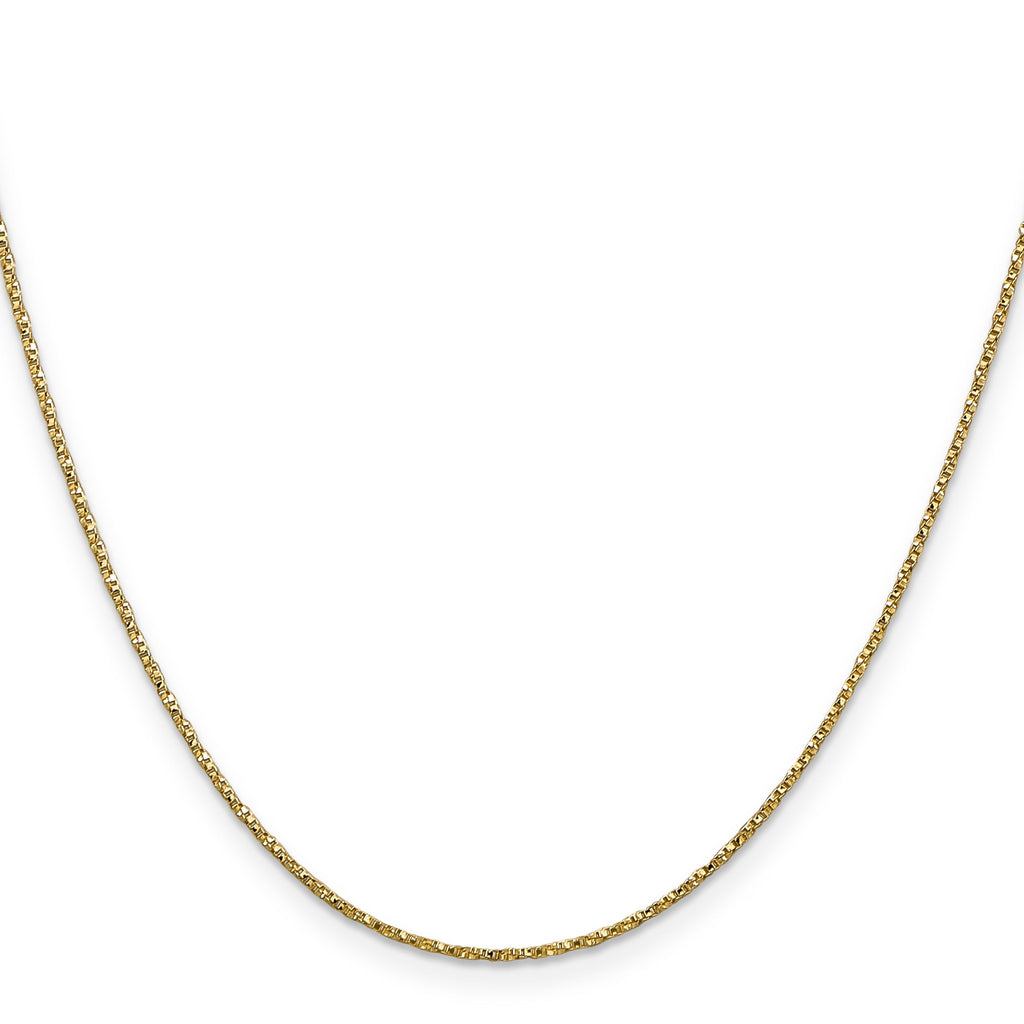 0.95 mm 14K Yellow Gold Twisted Box Chain with Lobster Clasp