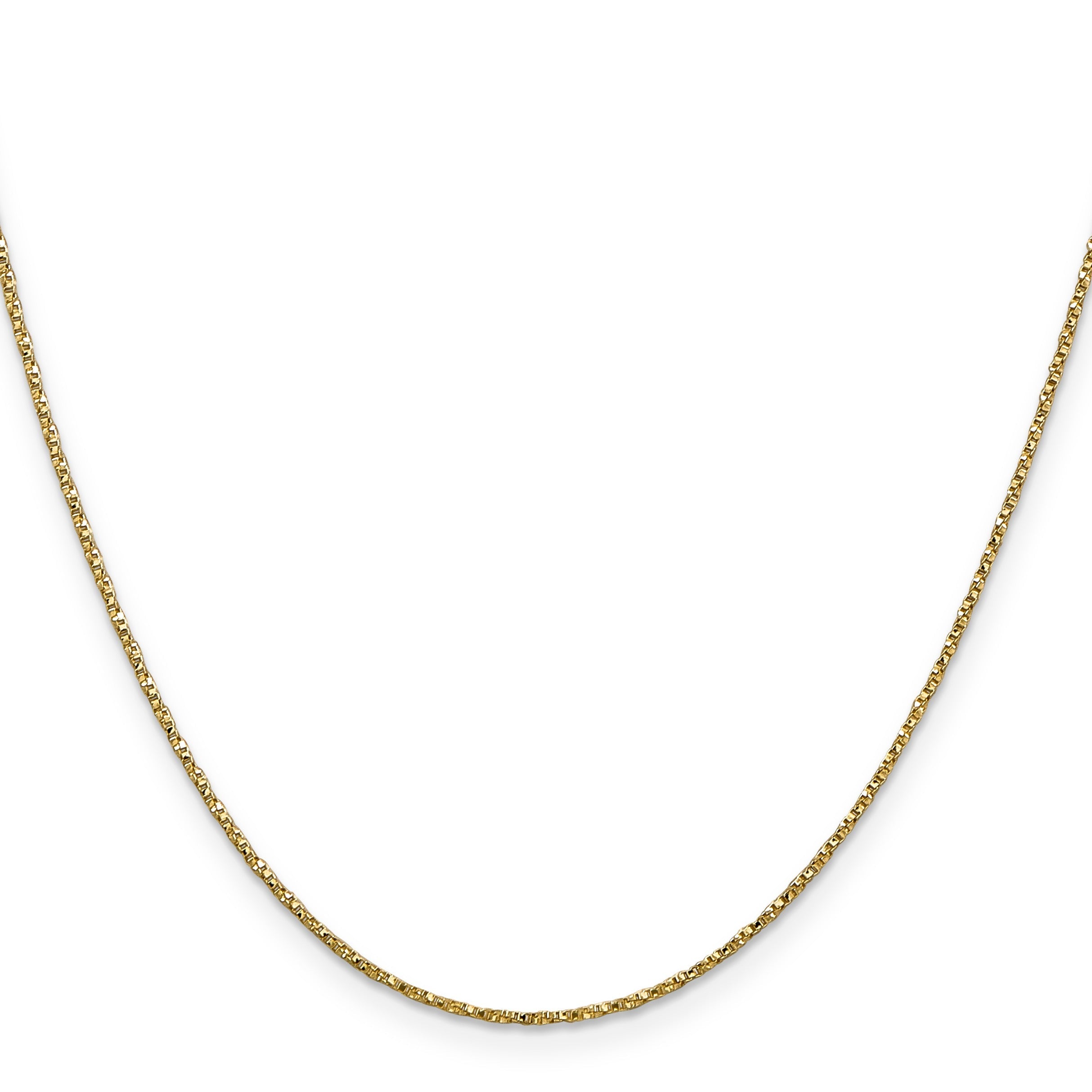 0.95 mm 14K Yellow Gold Twisted Box Chain with Lobster Clasp