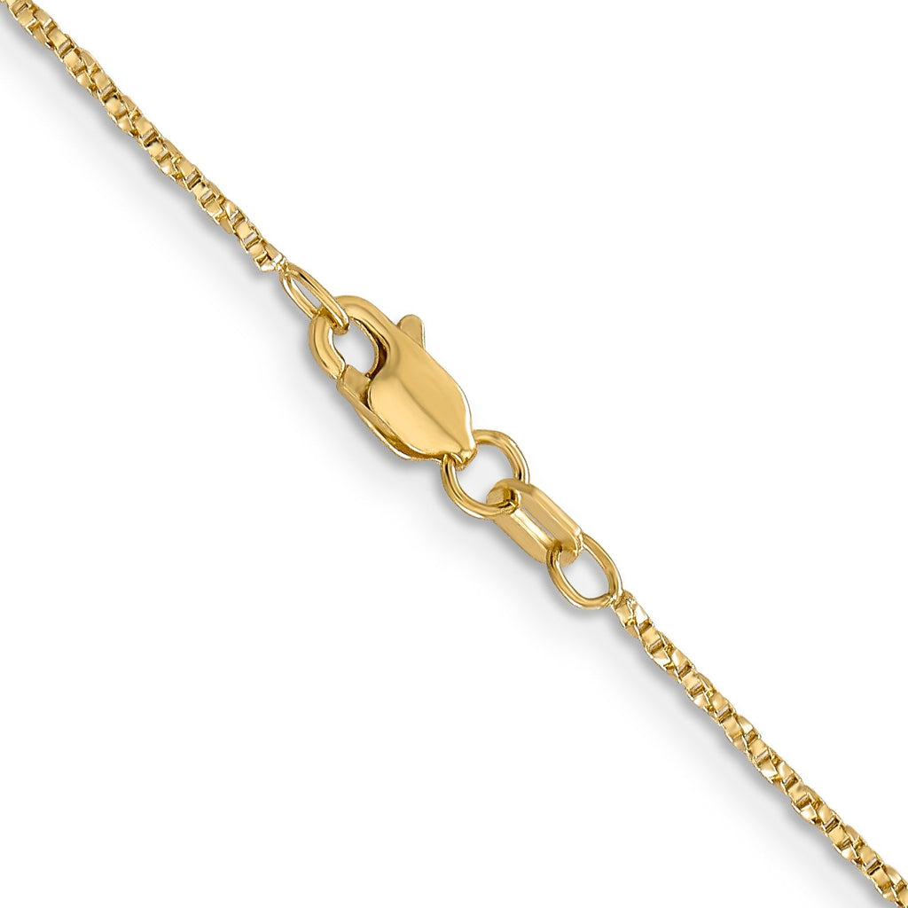 0.95 mm 14K Yellow Gold Twisted Box Chain with Lobster Clasp