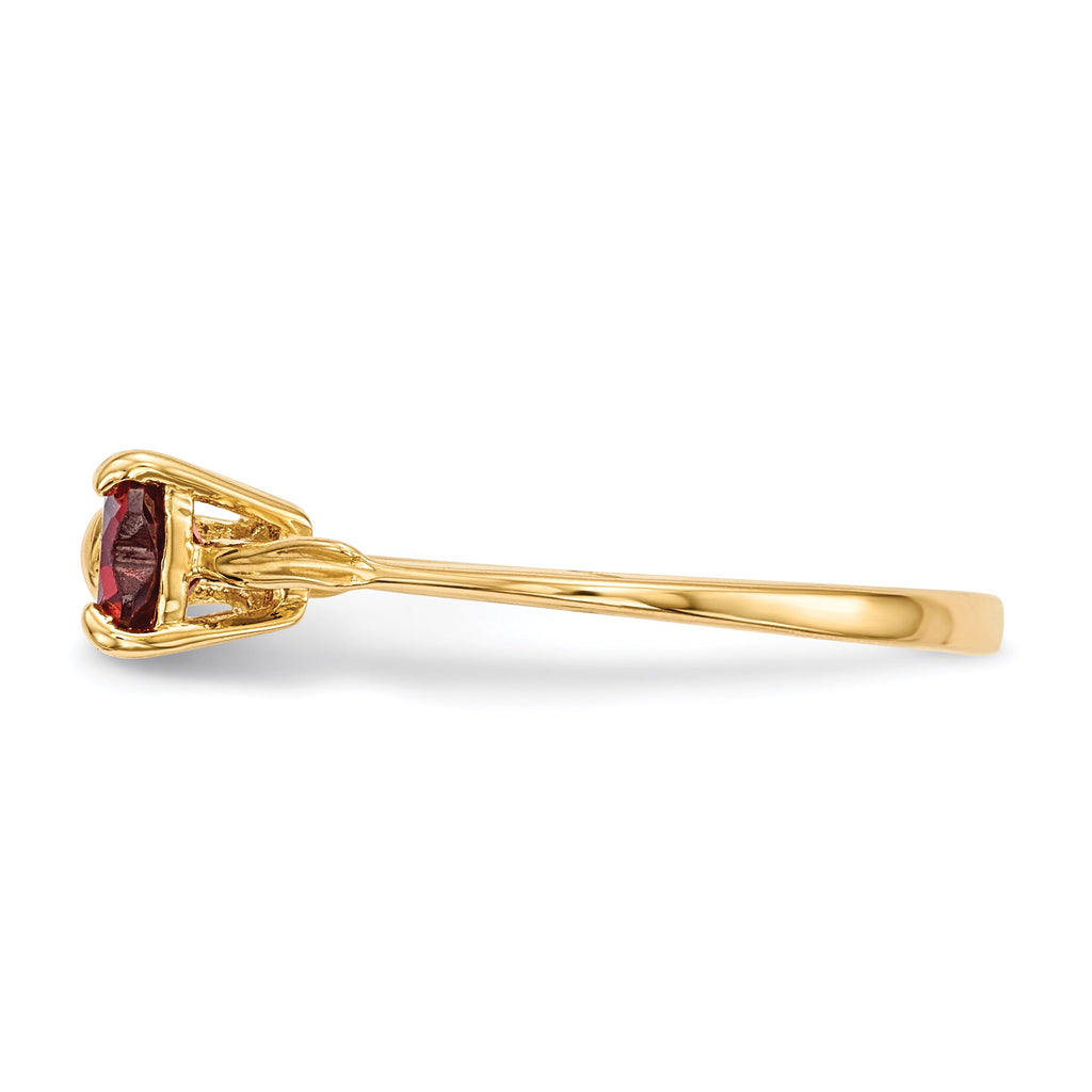 14k Yellow Gold Bow Dual Heart Birthstone Ring