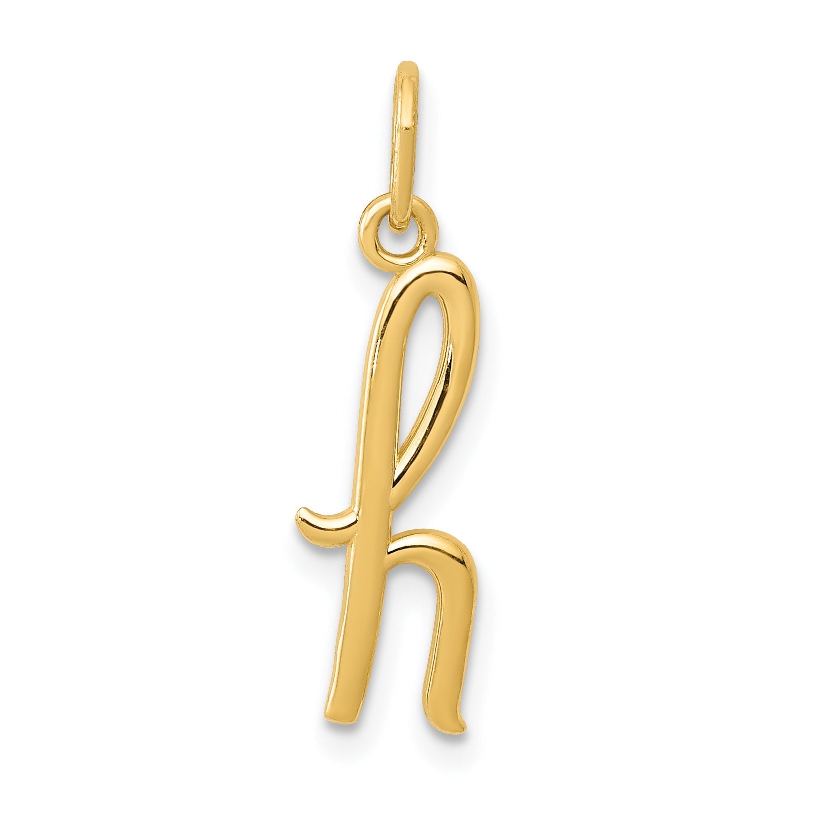 14k Yellow Gold Letter Initial Charm Pendant