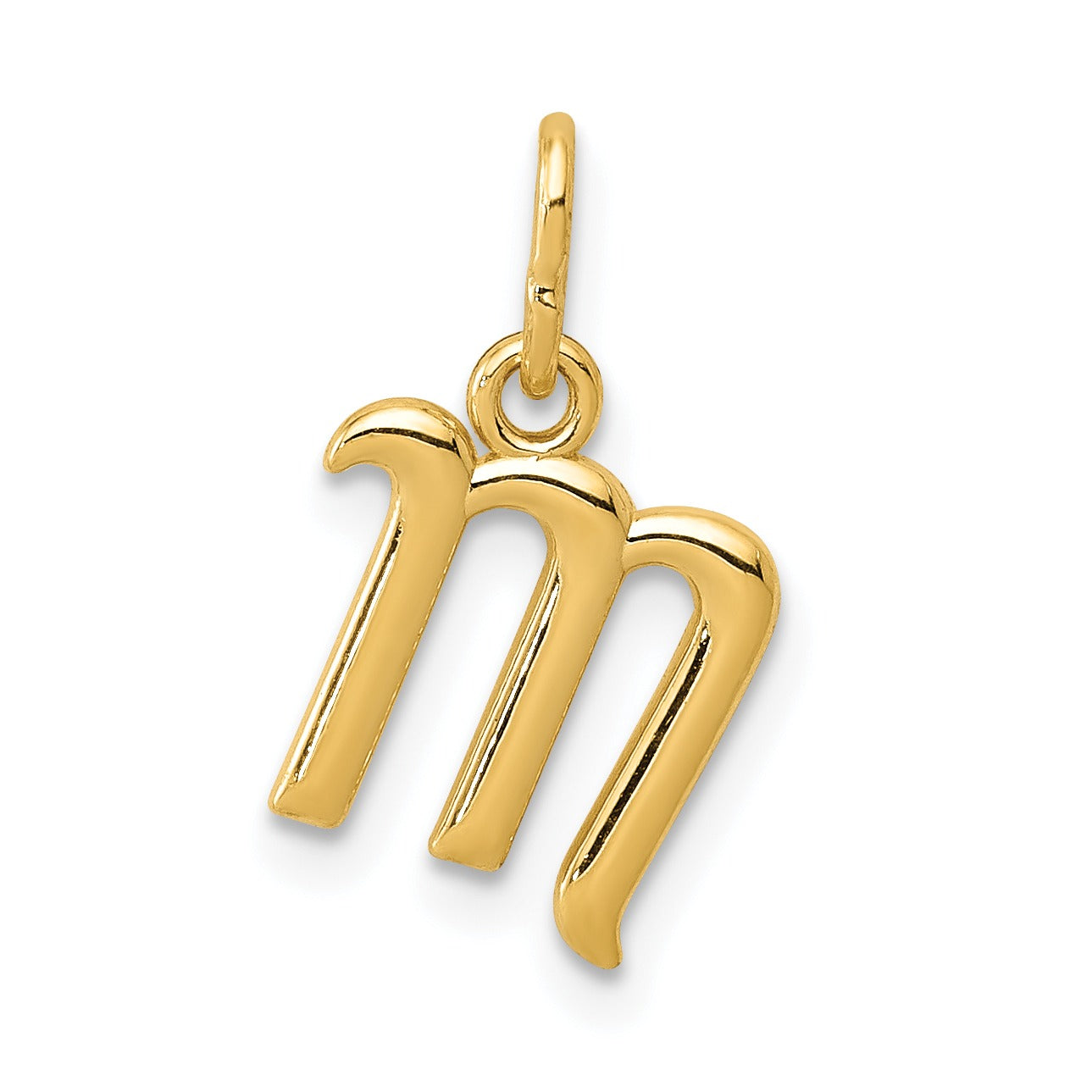 14k Yellow Gold Letter Initial Charm Pendant