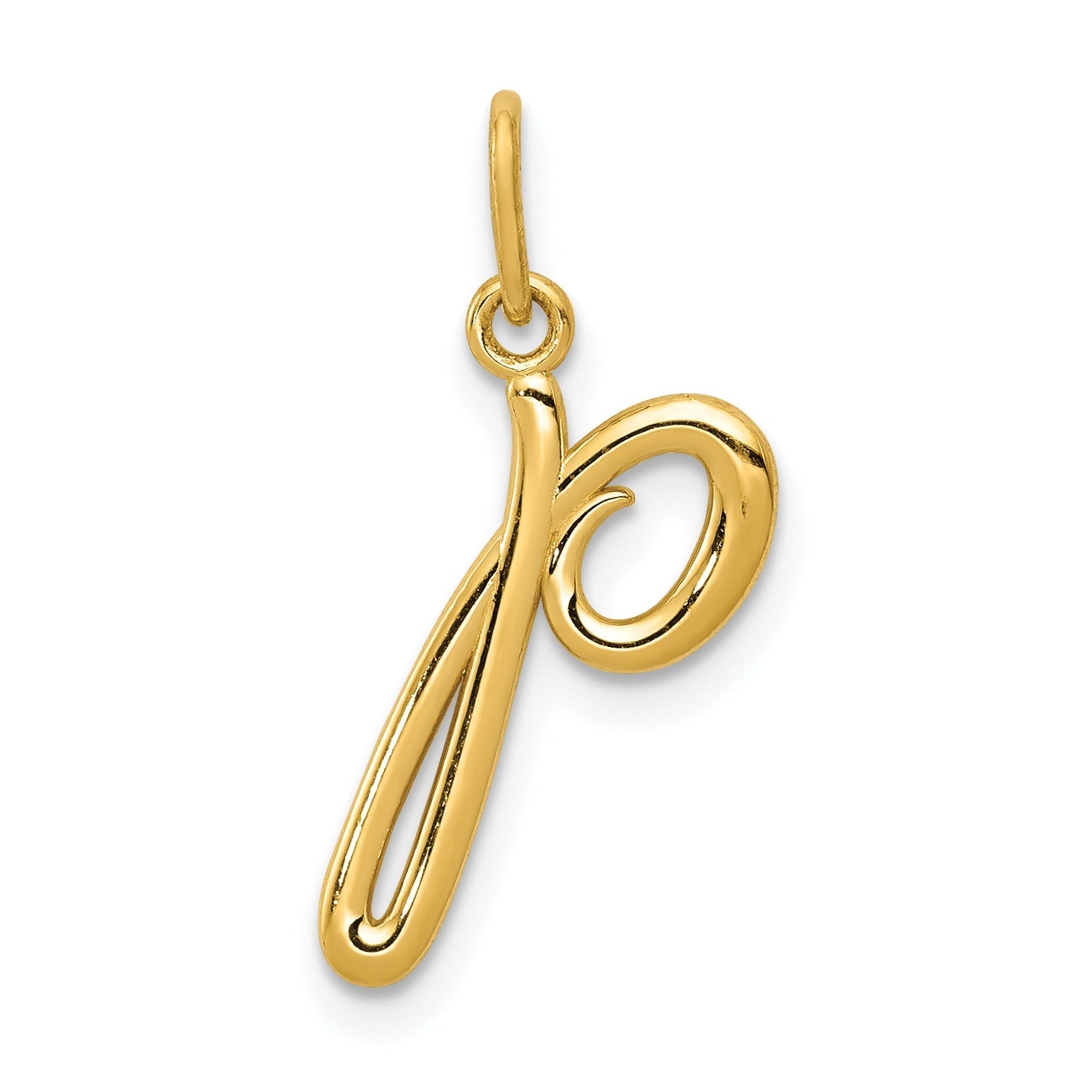 14k Yellow Gold Letter Initial Charm Pendant