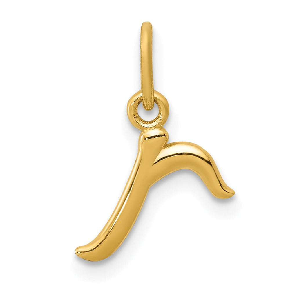 14k Yellow Gold Letter Initial Charm Pendant