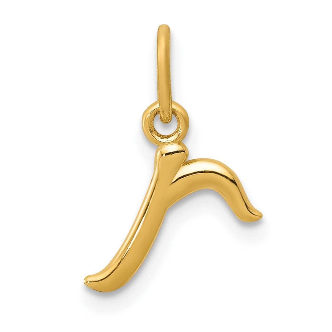 14k Yellow Gold Letter Initial Charm Pendant