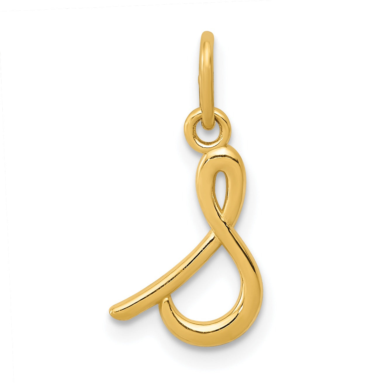 14k Yellow Gold Letter Initial Charm Pendant